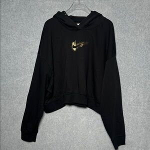 Nike Women’s Golden Nike Oversized Graphic Cropped Sweatshirt NWT SZ XL